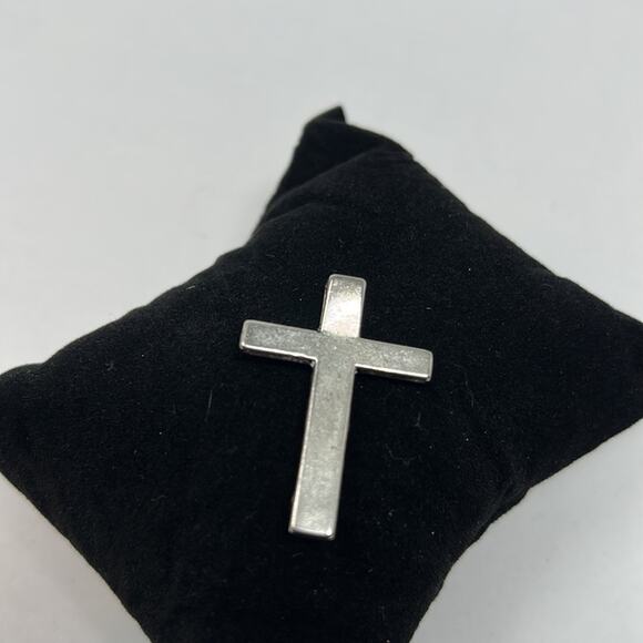 925 (no markings) Unisex Cross Pendant with Abstract Details - Picture 9 of 10